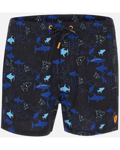Save The Duck Sipo18 Ademir Shark Pattern Swimsuit - Blue
