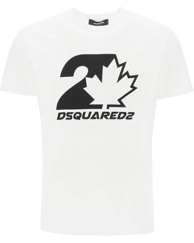 DSquared² Gedrucktes T -Shirt - Blanco