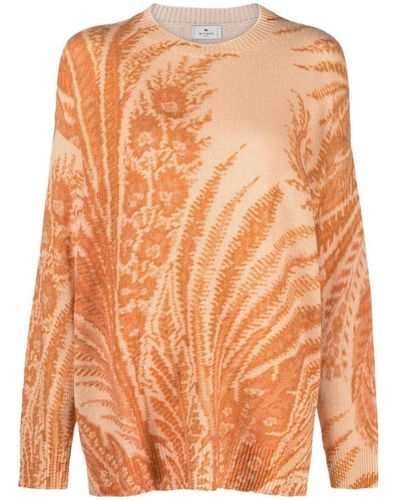 Etro Wool Printed Sweater - Orange