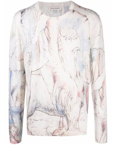 Alexander McQueen William Blake Dante Print Pullover - Wit