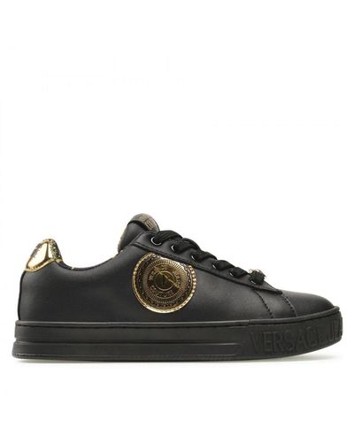 Versace Jeans Couture Leder Logo Sneakers - Schwarz