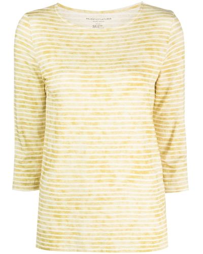 Majestic Boat Neck Linen Blend Sweater - Neutro