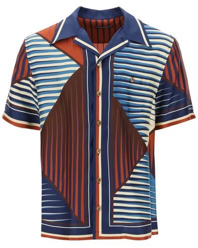 Dolce & Gabbana "Geometrisches Muster Bowling -Shirt mit - Blau