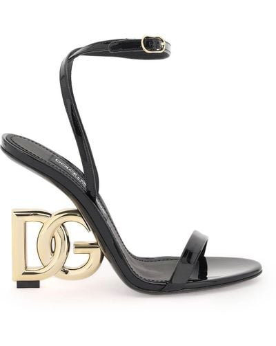 Dolce & Gabbana Sandalen Met Dg Heel - Zwart