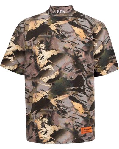 Heron Preston Camouflage Print T -Shirt - Grün