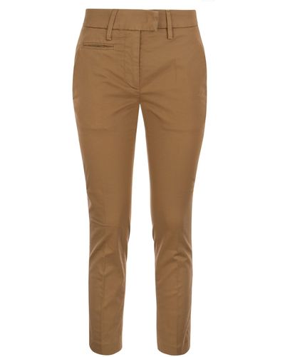 Dondup Perfect Slim Fit Cotton Gabardine Pants - Natural