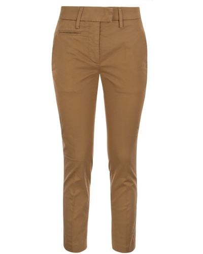 Dondup Perfect Slim Fit Cotton Gabardine pantalones - Neutro