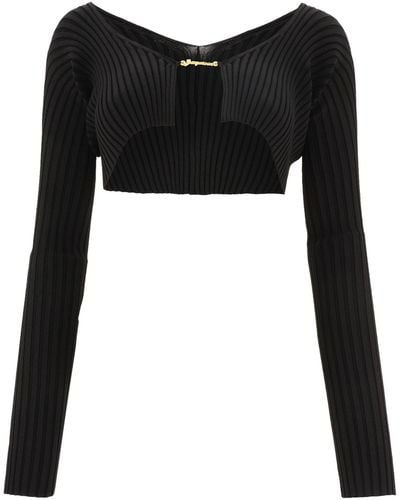 Jacquemus 'la Maille Pralù' Micro Vest Zwart