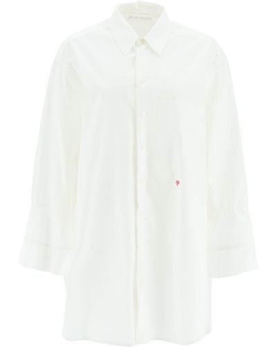 Palm Angels Hemdkleid mit Glockenhülsen - Weiß