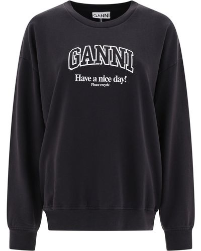 Ganni "Have A Nice Day" Sweatshirt - Black