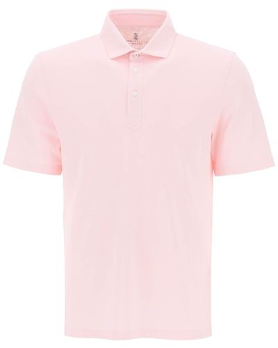 Brunello Cucinelli Polo avec col français - Rose