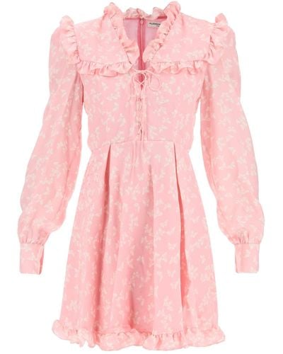 Alessandra Rich Butterfly Short Dress - Roze