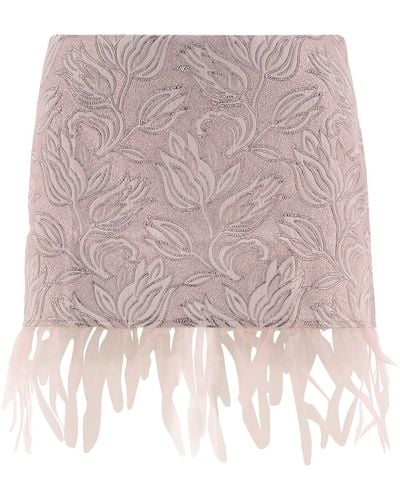 Collina Strada Feather Jacquard Skirt - Pink