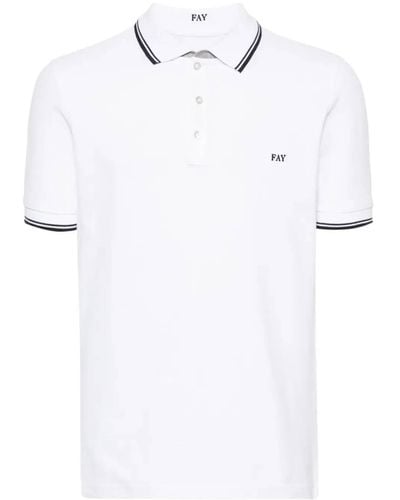 Fay NPMB248140 S Mann T -Shirt und Polo - Weiß
