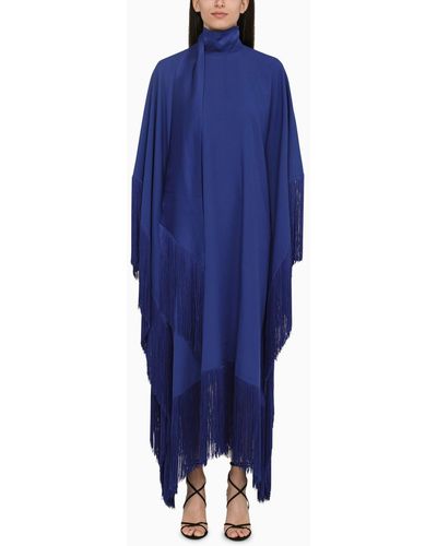 ‎Taller Marmo Electric Long Dress With Fringes - Blue