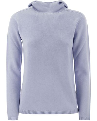 Max Mara Paprica Turtleneck Sweater With Hood - Blue