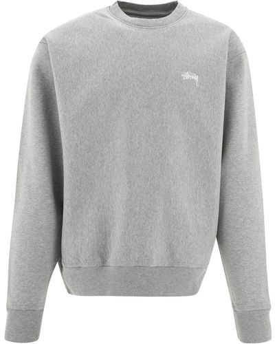 Stussy Sweater Met Geborduurd Logo - Grijs