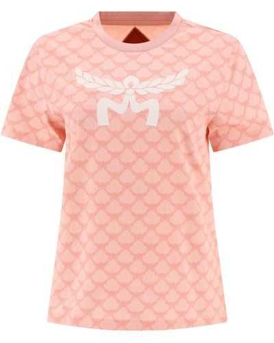 MCM Camiseta Monogram - Rosa