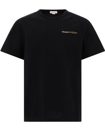 Alexander McQueen Camiseta bordada de - Negro