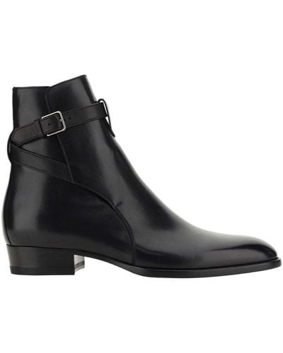 Saint Laurent Wyatt Jodhpur Ankle Boots - Black