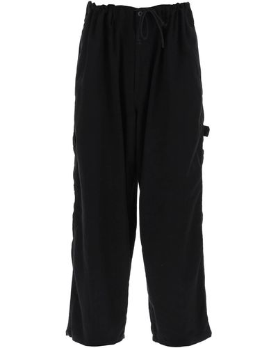 Yohji Yamamoto Oversized Drawstring Pants - Zwart