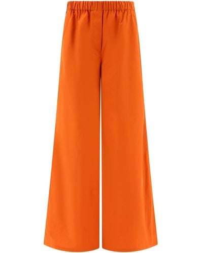 Max Mara Pantalon de popline large - Orange