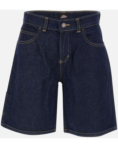 Dickies Dark Cotton Denim Shorts For - Blue