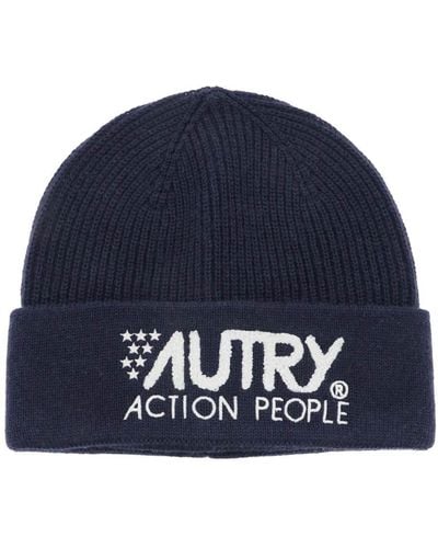 Autry Beanie Hat con logotipo bordado - Azul