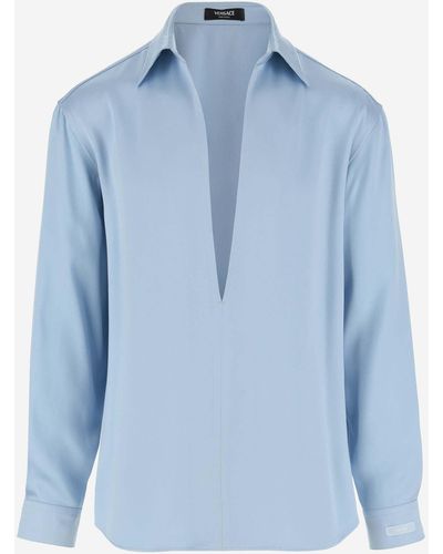 Versace Camicia di miscela di viscose - Blu