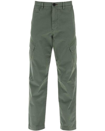 PS by Paul Smith Pantalones de carga de algodón estirado para hombres/W - Verde