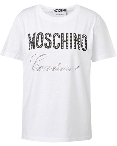 Moschino Couture Cotton Logo T -shirt - Wit