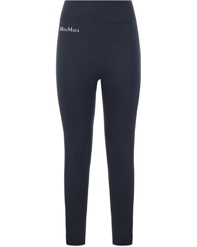 Max Mara Lama Leggings in tessuto tratto tecnico - Blu