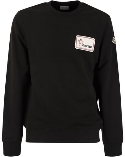 Moncler Logoed Crewneck Sweatshirt - Zwart