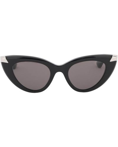 Alexander McQueen Punk Rivet Cat Eye Gafas de sol para - Negro