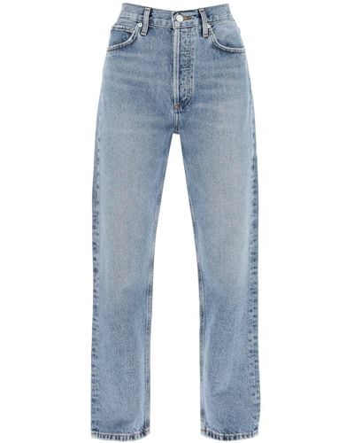 Agolde Rechte Been Jeans Van De 90 's Met Hoge Taille - Blauw