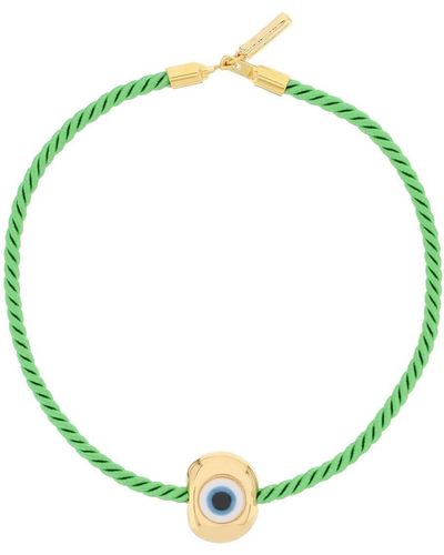 Timeless Pearly Zeitlose perlmuttfarbene Halskette mit Charme - Grün