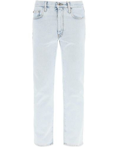 Off-White c/o Virgil Abloh Off White 'Single Arrow' Jeans Hellblaue Baumwolle
