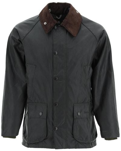 Barbour Classic Bedal Jacke aus gewachster Baumwolle - Schwarz