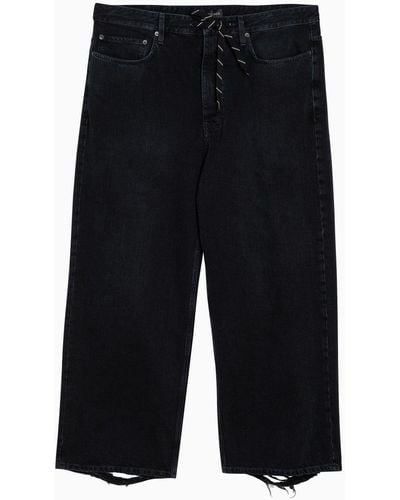 Balenciaga Dark Denim Oversized Baggy Jeans - Black
