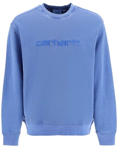 Carhartt Sweatshirt Met Geborduurd Logo En Ronde Hals - Blauw