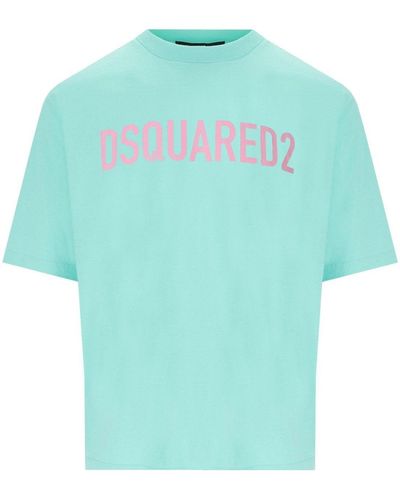 DSquared² Lose fit grünes T -Shirt - Blau