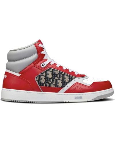 Dior Oblique High Top Sneakers - Rouge