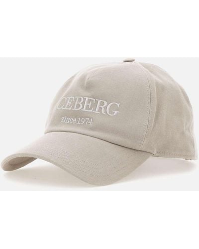 Iceberg Cotton Baseball Hat With Adjustable Strap - White