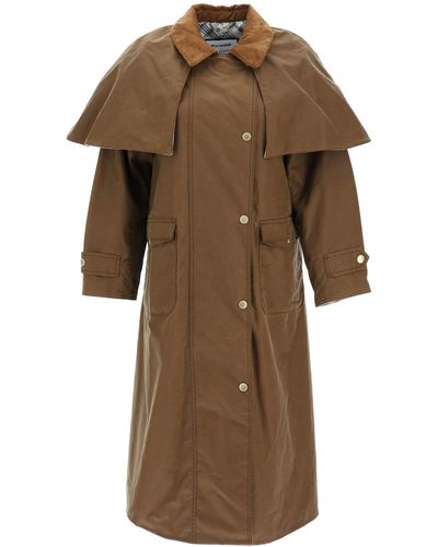 Barbour 'Elizabeth' Trenchcoat aus gewachster Baumwolle - Braun