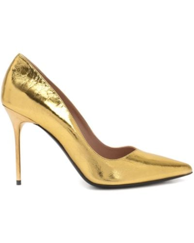 Balmain Zapatos de tacón de cuero dorado para mujer - Metálico