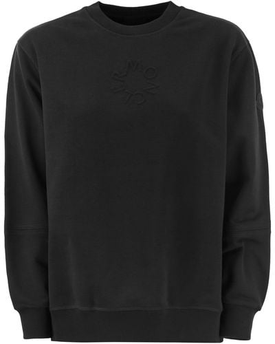 Moncler Sweatshirt mit geprägter Logo - Schwarz