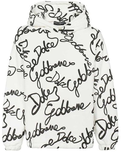 Dolce & Gabbana Sudadera Con Capucha Y Logotipo - Blanco