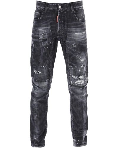 DSquared² Jeans de negro rasgado de lavado - Azul