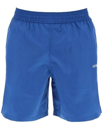 Off-White c/o Virgil Abloh Surfer Sea Bermuda Shorts - Blau