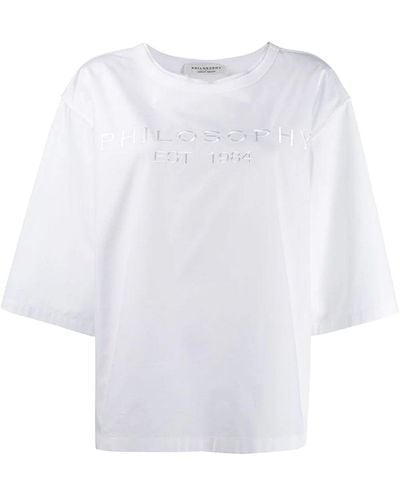 Philosophy Di Lorenzo Serafini Philosophie di Lorenzo Serafini Philosophie übergroßes Logo T -Shirt - Weiß